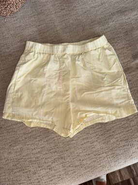 Wilfred Pale Yellow Pinstripe Elastic Waist Shorts